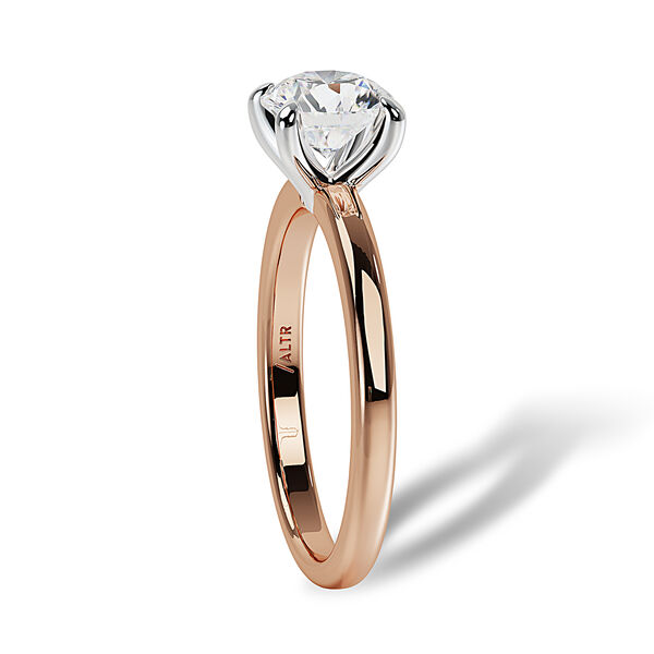 Round Solitaire Rose Gold Diamond Engagement Ring