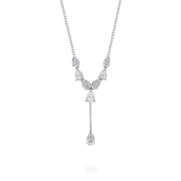 Diamond Drop Necklace in White Gold