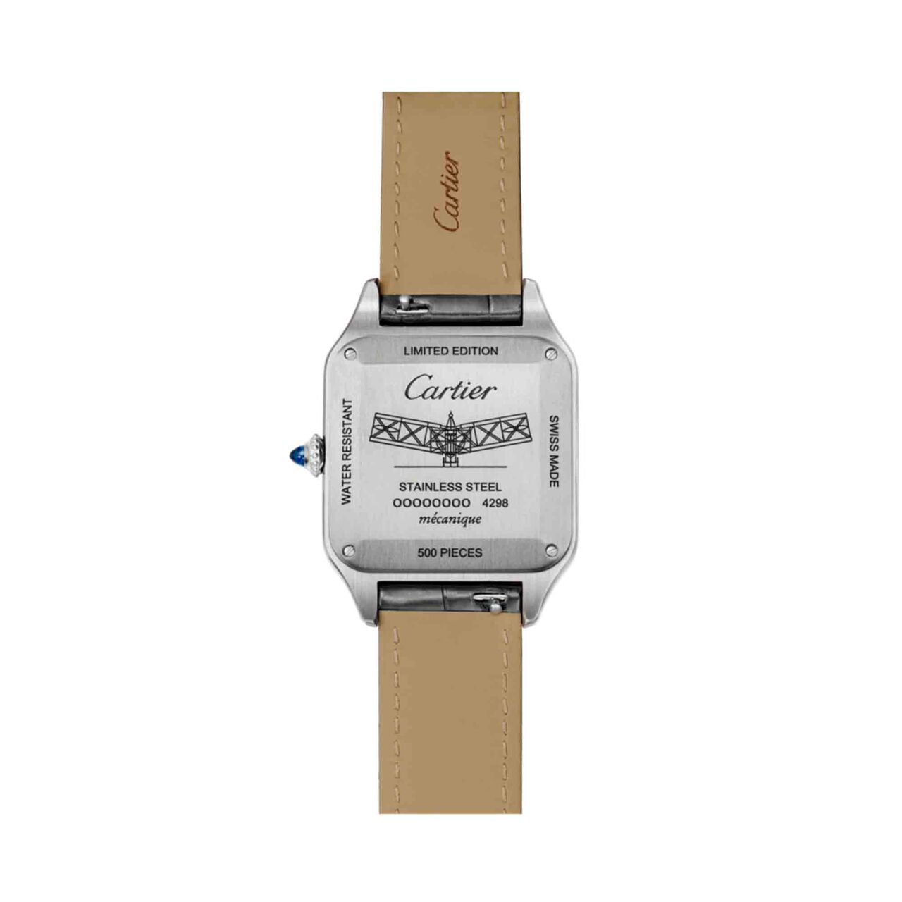 cartier santos dumont large limited edition manual 43 yellow gold steel w2sa0015 back image number 1