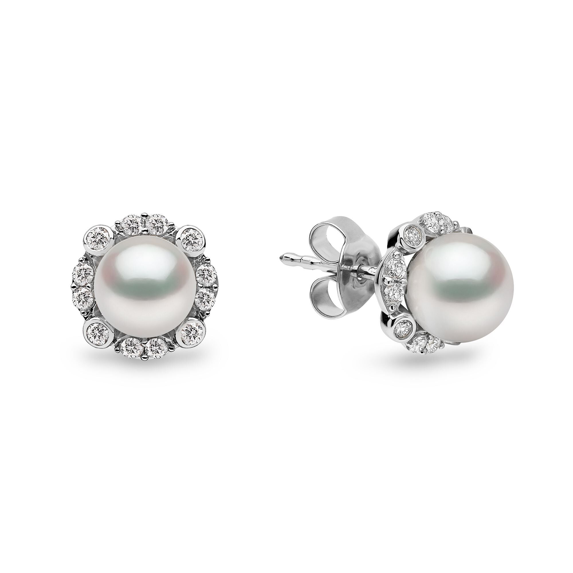 White gold pearl studs on sale