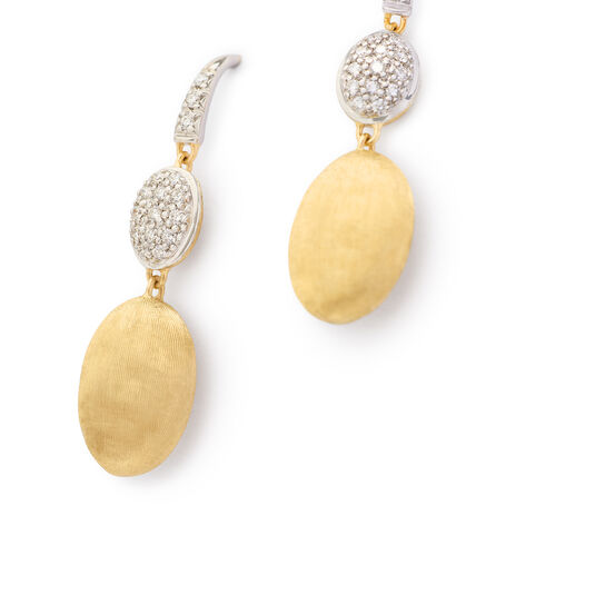 Marco Bicego Siviglia Small White and Yellow Gold Diamond Drop Earrings OB1289-A B YWQ6 image number 2
