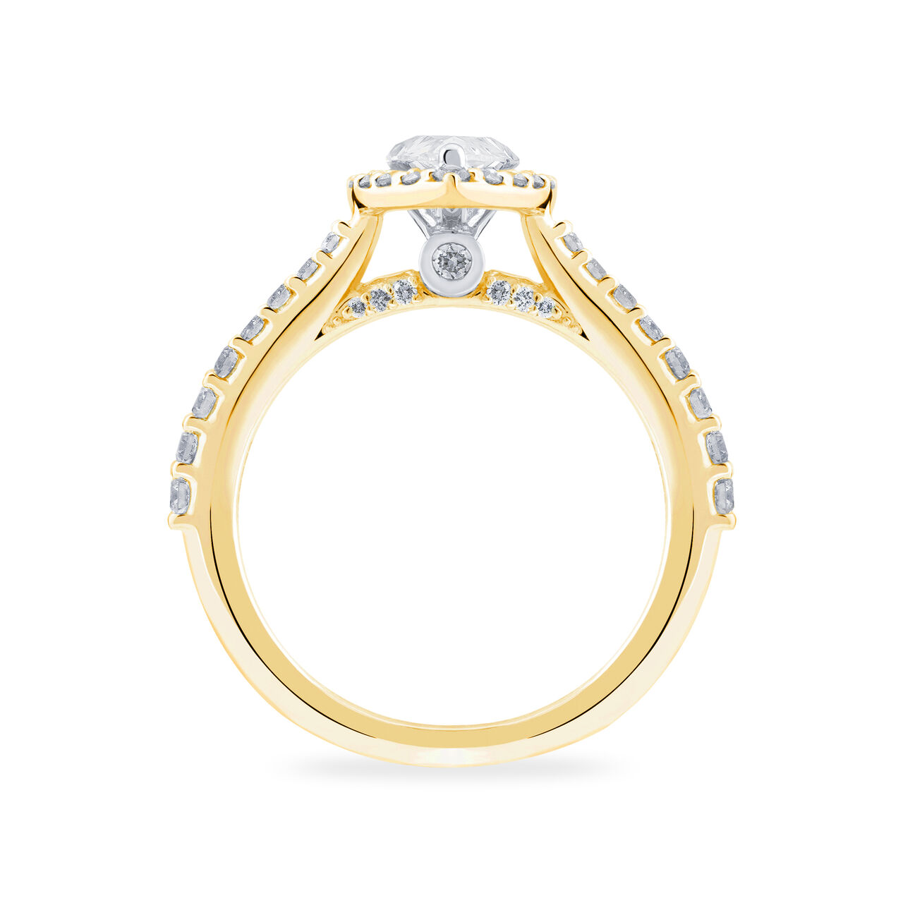 Birks 1879 Gold Pear Diamond Engagement Ring image number 1