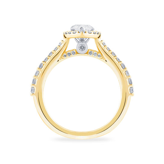 Birks 1879 Gold Pear Diamond Engagement Ring image number 1
