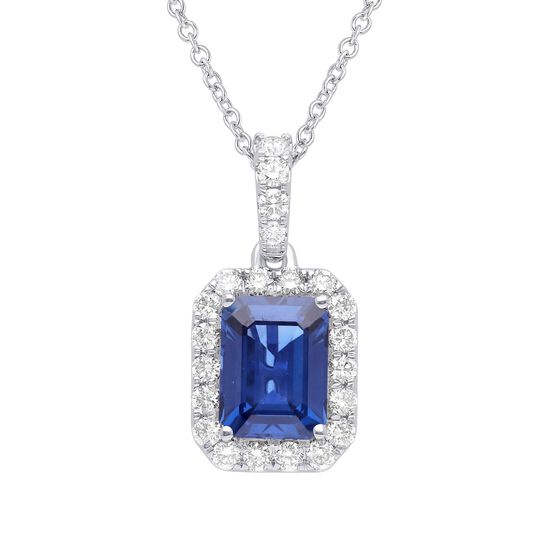 maison birks salon blue sapphire diamond halo pendant sg10362p front image number 0