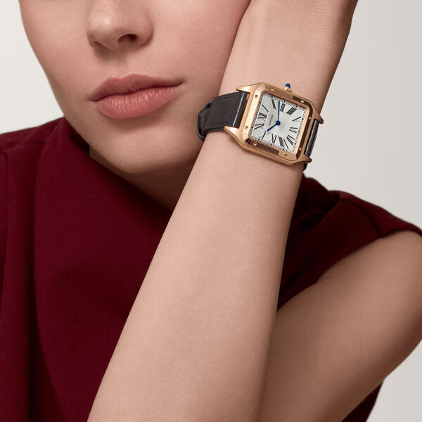 Santos-Dumont Large Quartz 43 x 31 mm Rose Gold