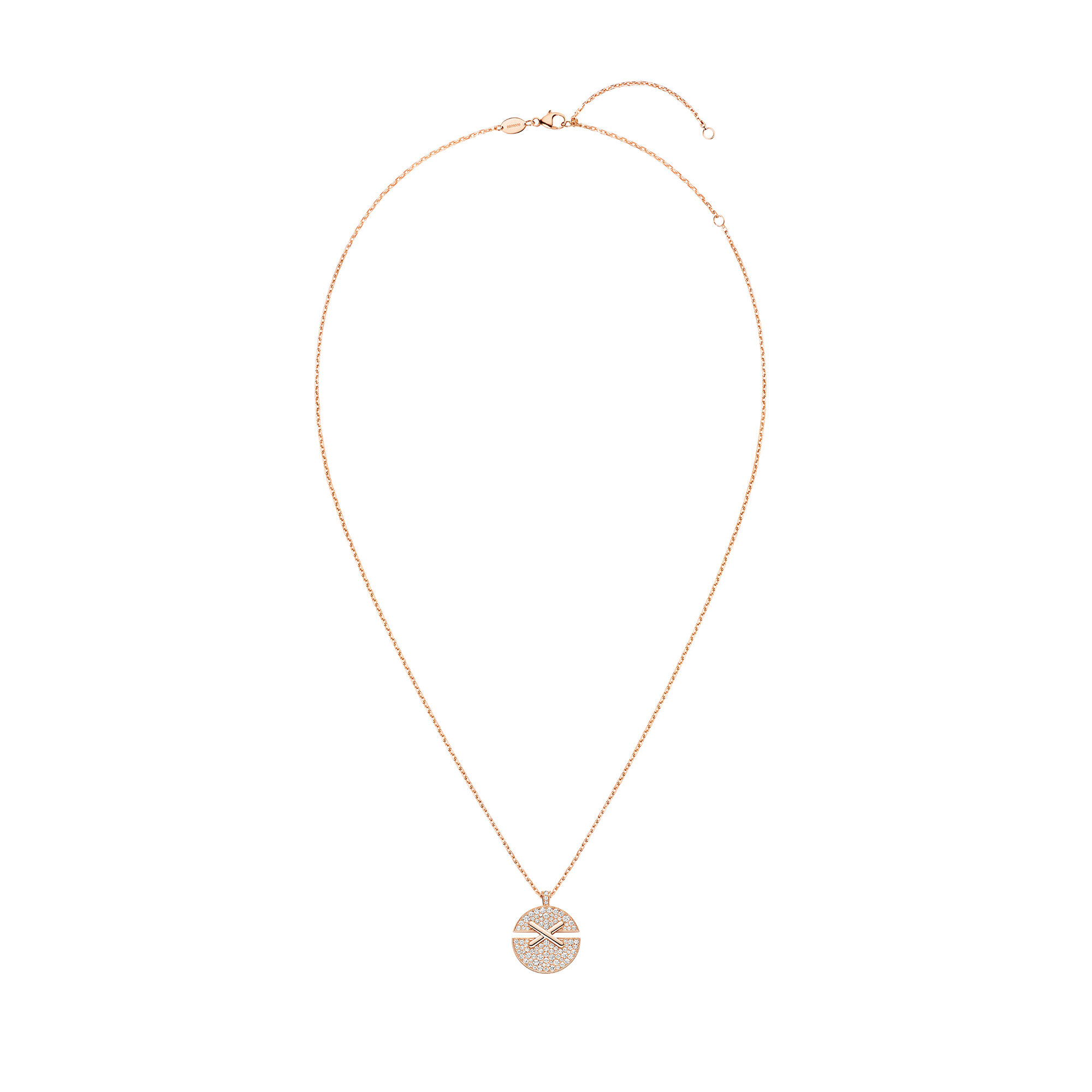 Jeux De Liens Harmony Medium Rose Gold and Diamond Pavé Pendant