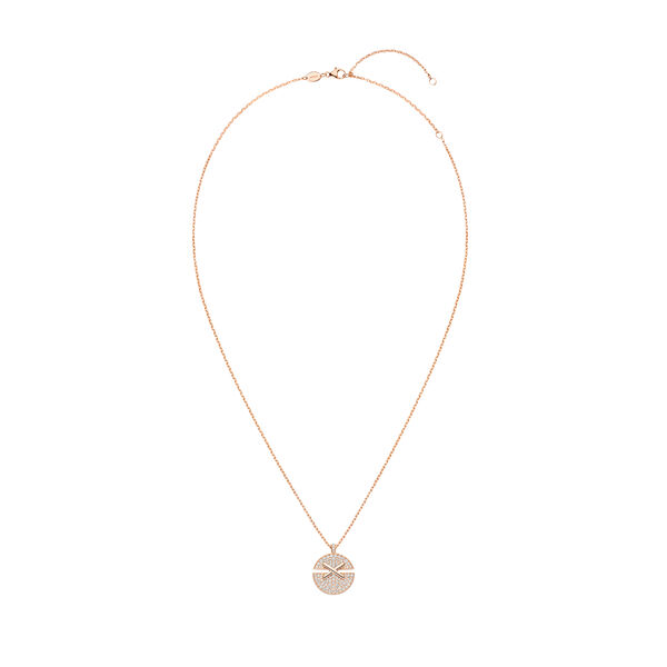 Pendentif Jeux De Liens Harmony en or rose avec pavé de diamants, moyen modèle