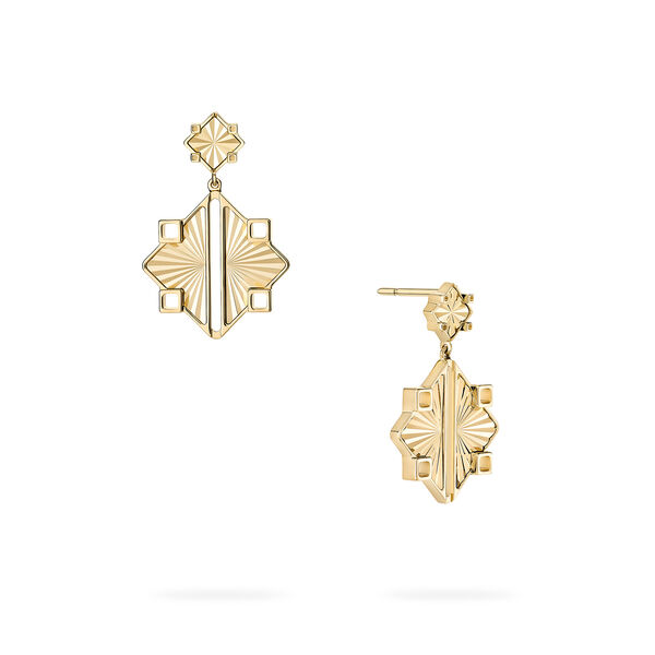 Guilloch&eacute; Yellow Gold Drop Earrings