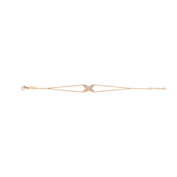 Bracelet Jeux De Liens en or rose avec pavé de diamants
