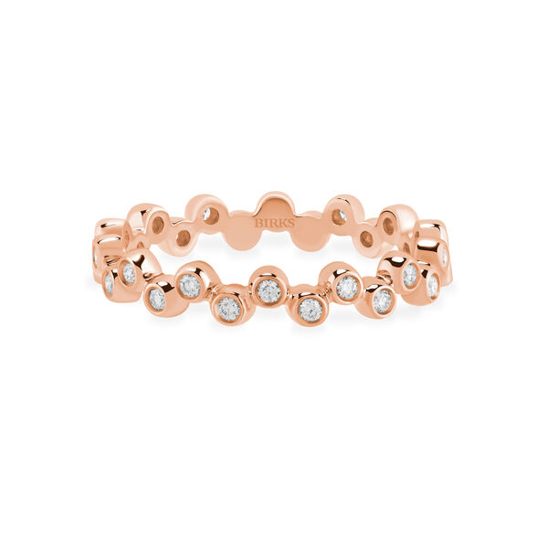 Stackable Diamond Splash Ring, Rose Gold