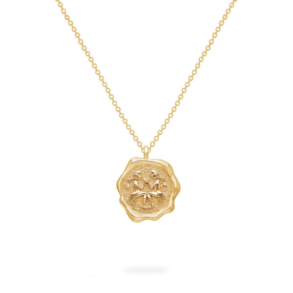 Zodiac Gemini Pendant in Yellow Gold