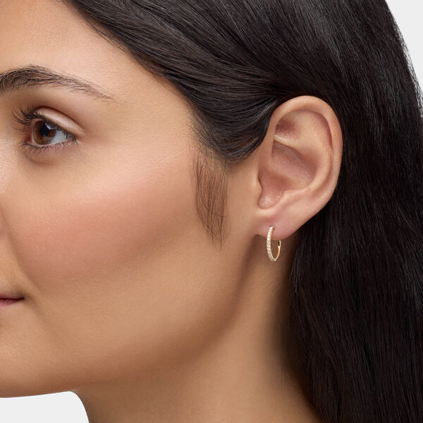 Boucles d&rsquo;oreilles anneaux Ros&eacute;e du Matin en or jaune 15 mm