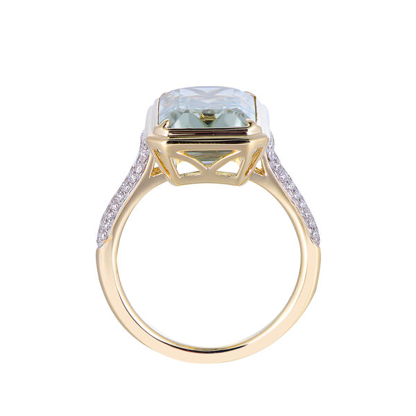 Bague Améthyste Verte en Or Jaune