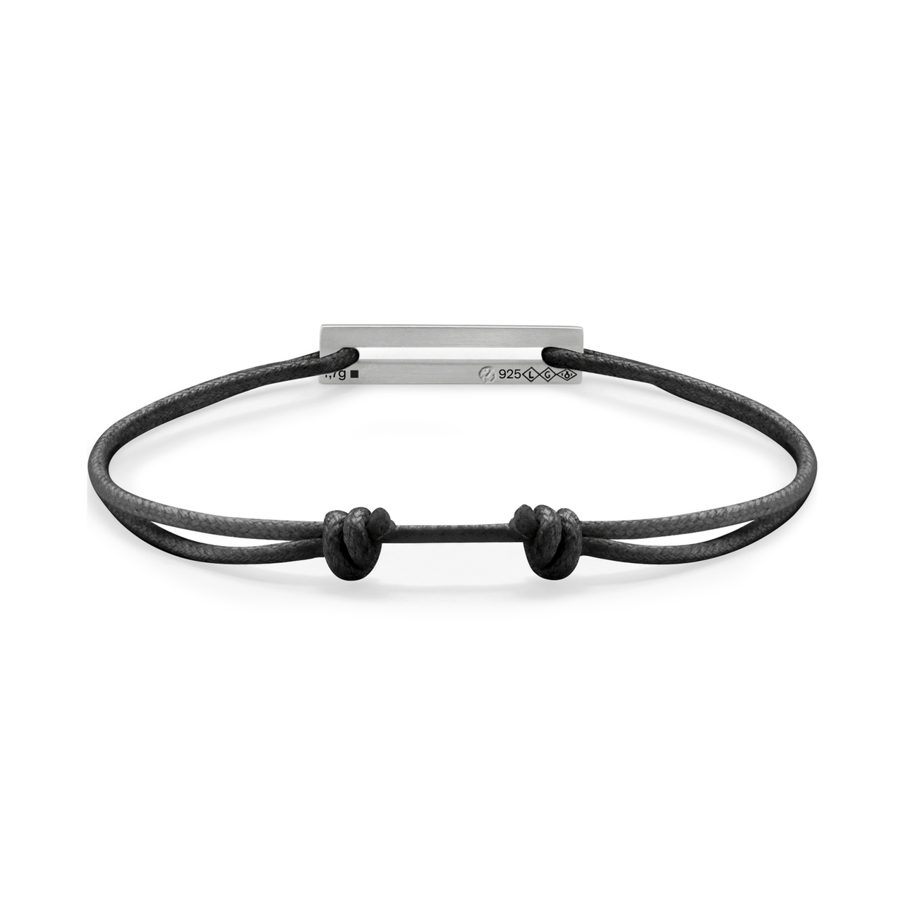 Le Gramme Le Gramme 1,7g Silver Black Cord Bracelet CARPOCNO071_1.7-1 Front image number 1