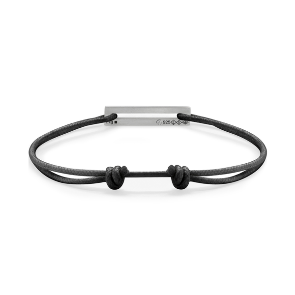 1.7g Silver Black Cord Bracelet