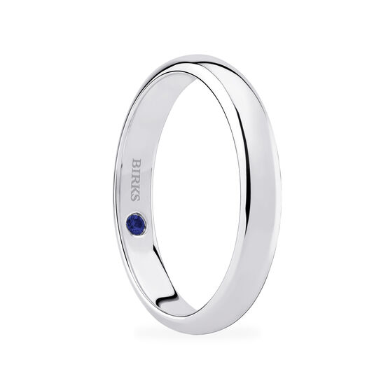Birks Blue White Gold Wedding Band with Sapphire Accent image number 1
