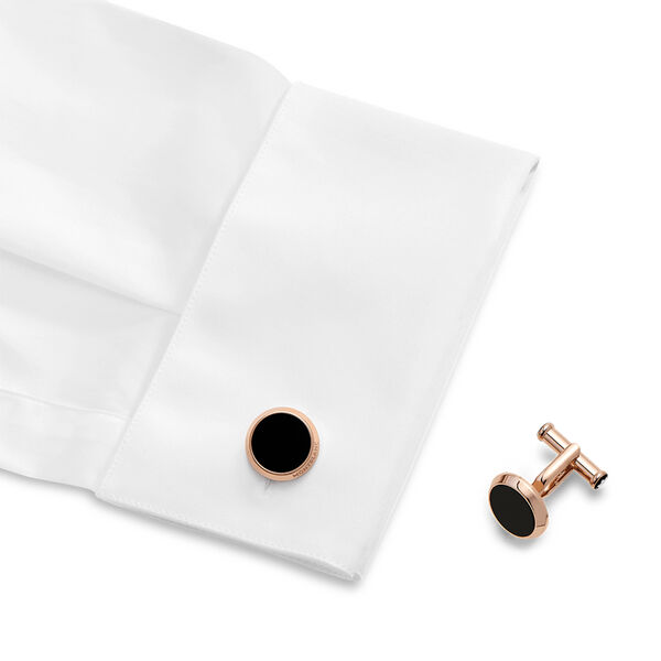 Meisterstück Red PVD Stainless Steel and Onyx Cufflinks