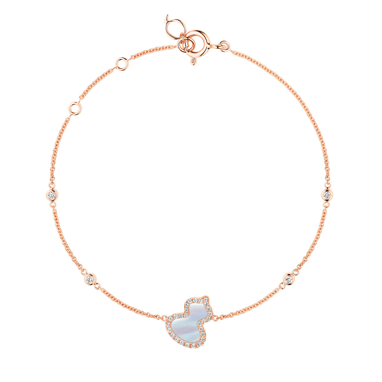 Qeelin Petite Wulu Rose Gold Bracelet with Diamonds and Mother of Pearl WUBR0016CRGDMOP Front image number 0