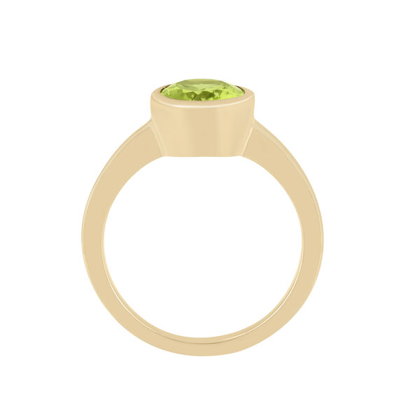 Bezel Set Oval Peridot Ring