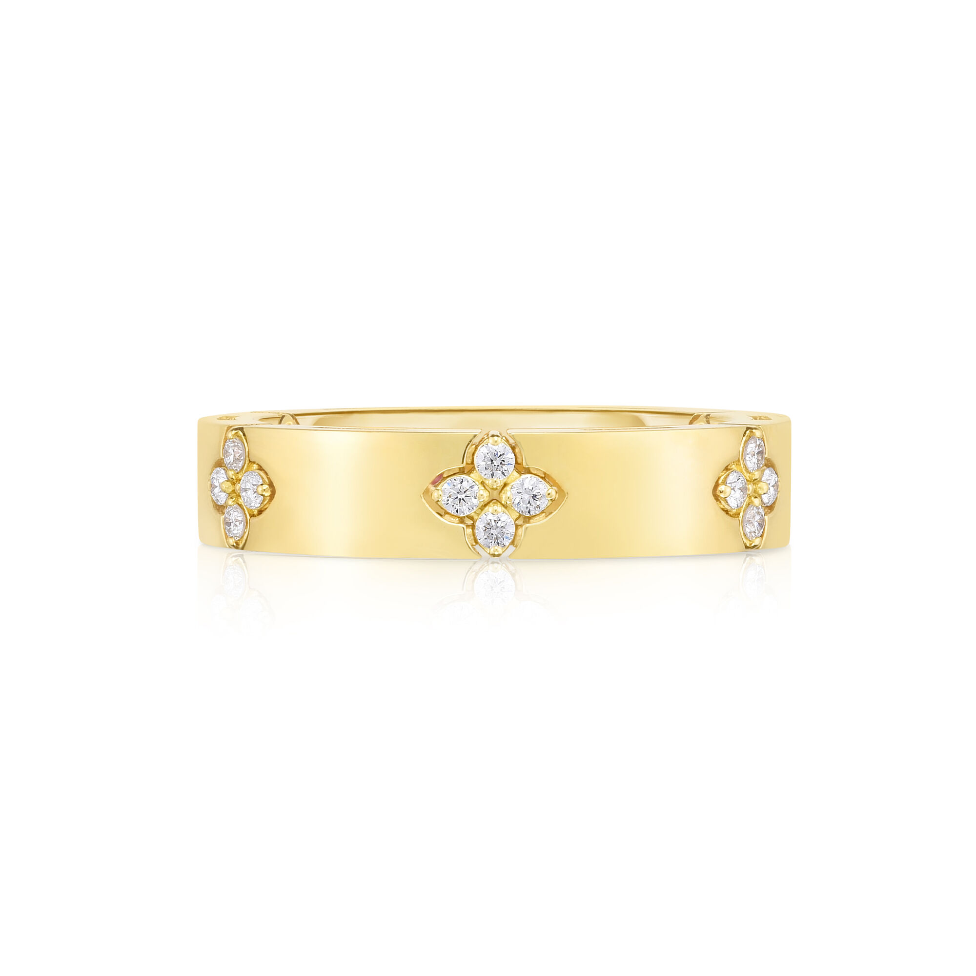Love In Verona Yellow Gold and Diamond Narrow Ring Roberto Coin