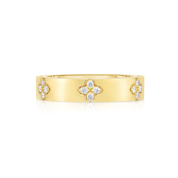 Love In Verona Yellow Gold and Diamond Narrow Ring