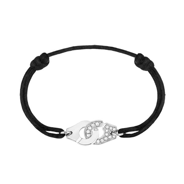 Menottes R12 White Gold and Diamond Pavé Cord Bracelet