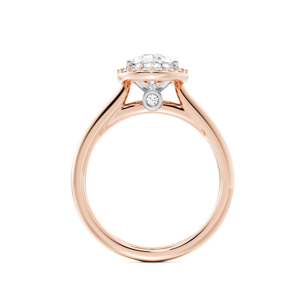 Pear-Cut Diamond Engagement Ring with Halo in Rose Gold