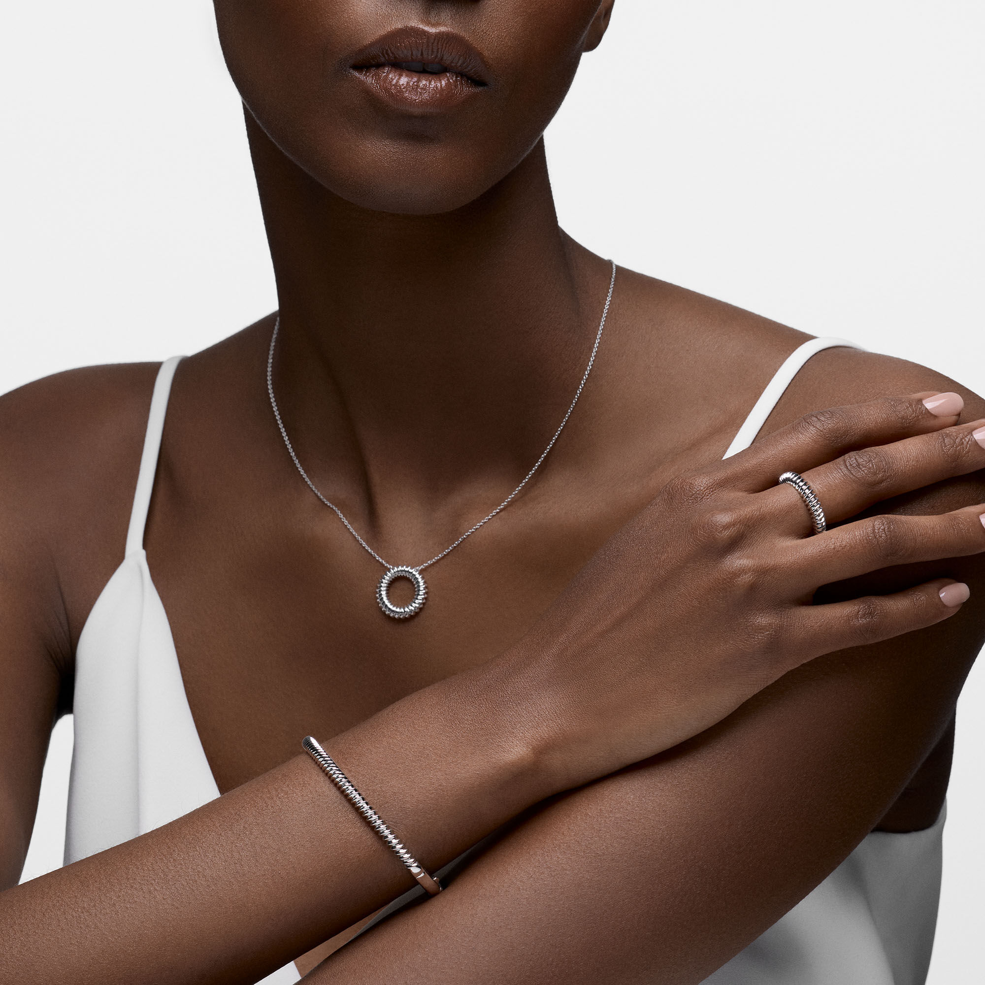 Silver Spiral Bangle,Large