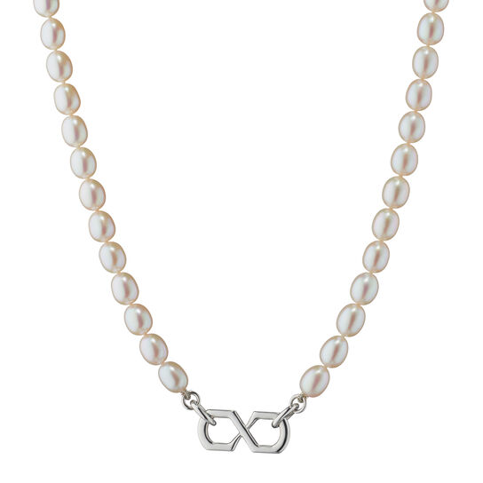 Monica Rich Kosann Infinite & Boundless The Symbol Pearl and Silver Necklace 41627 image number 0