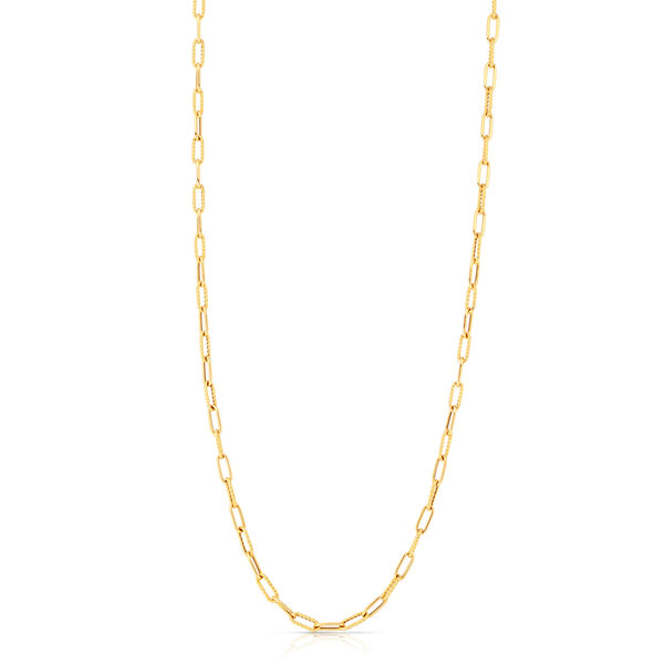 Collier chaîne trombone twist Designer Gold en or jaune