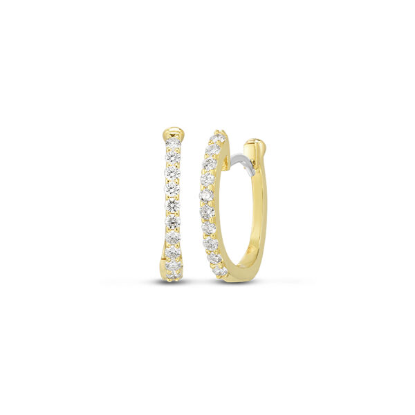 Boucles d'oreilles anneaux en or jaune avec diamants pour bébés