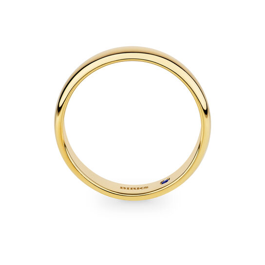 Birks Blue Yellow Gold Wedding Band with Sapphire Accent, 5 mm image number 2