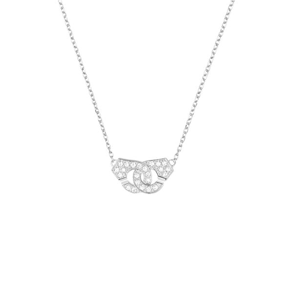Menottes dinh van R8 White Gold Diamond Pavé Necklace