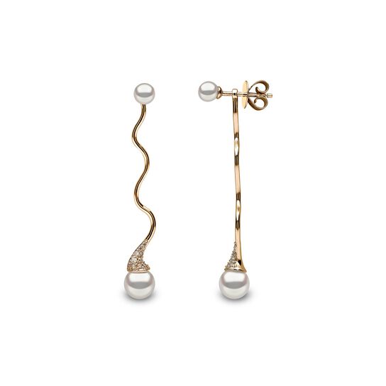 yoko london sleek yellow gold pearl swirl earrings qye2193 6x front side image number 1