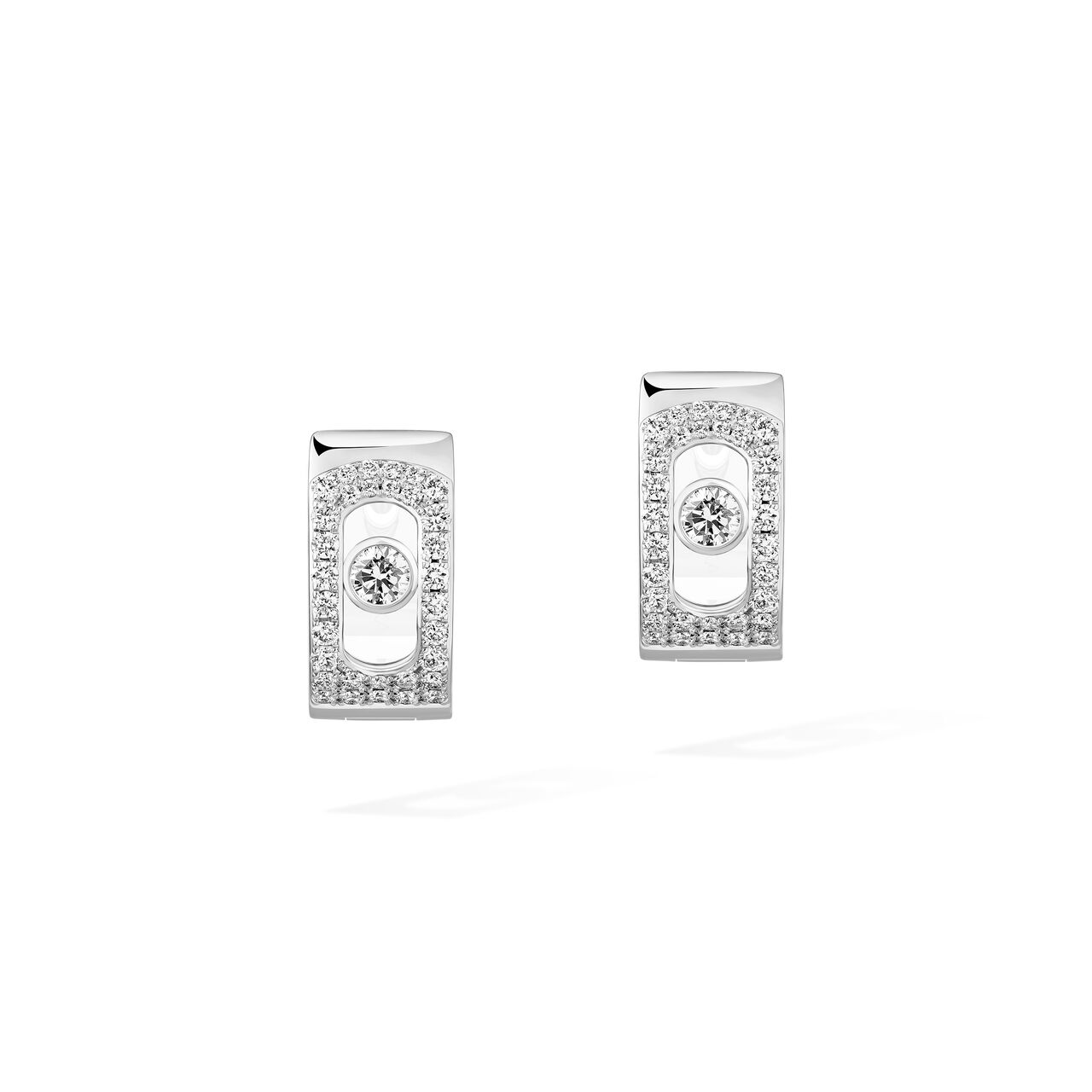Messika Move Noa White Gold and Diamond Pav&eacute; Hoop Earrings image number 0