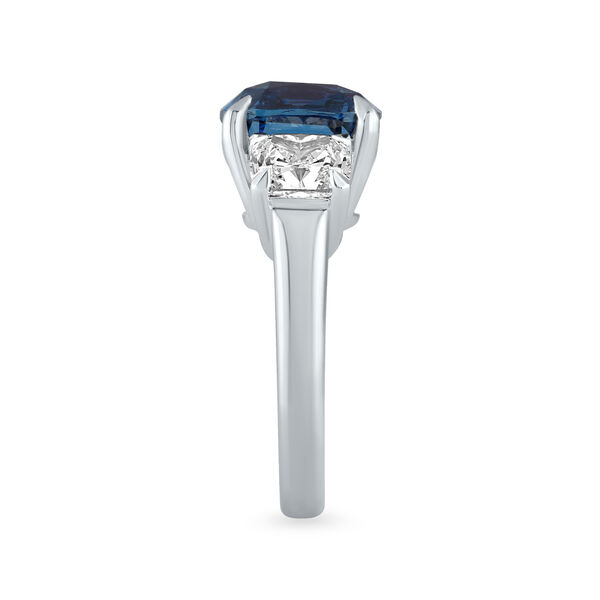 Sapphire Cushion-Cut Ring with Diamonds in White Gold