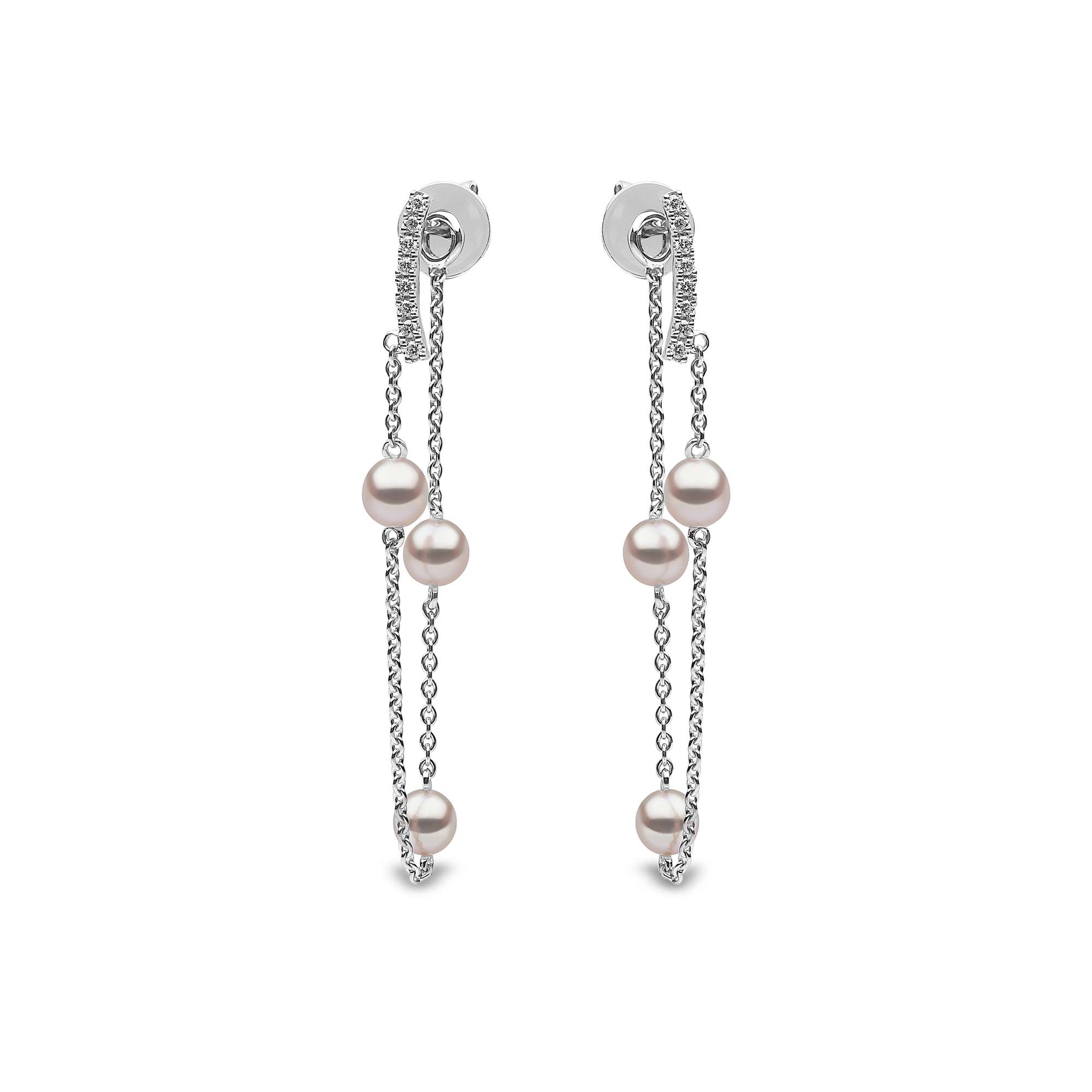 Trend White Gold Pearl and Diamond Earrings Yoko London QYE2042 7F JY