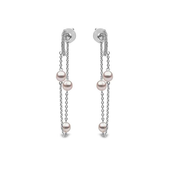 yoko london trend white gold 3 pearl chain earrings qye2042 7f front image number 0