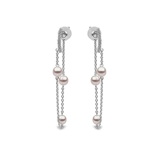 yoko london trend white gold 3 pearl chain earrings qye2042 7f front image number 0