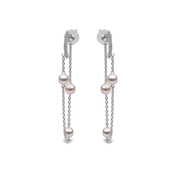 Boucles d'oreilles Trend en or blanc avec perles et diamants