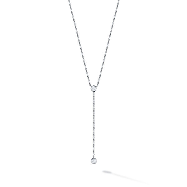 White Gold and Diamond Lariat Necklace