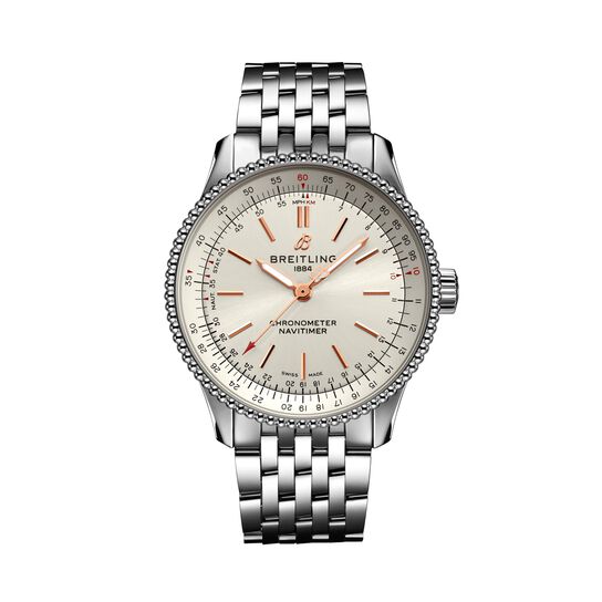maison birks breitling navitimer automatic 35 steel silver a17395f41g1a1 image number 0
