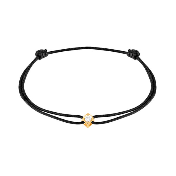Le Cube Diamant Yellow Gold and Diamond Cord Bracelet