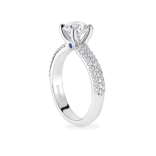 Birks Blue Pavé Solitaire Engagement Ring - Angle image number 2