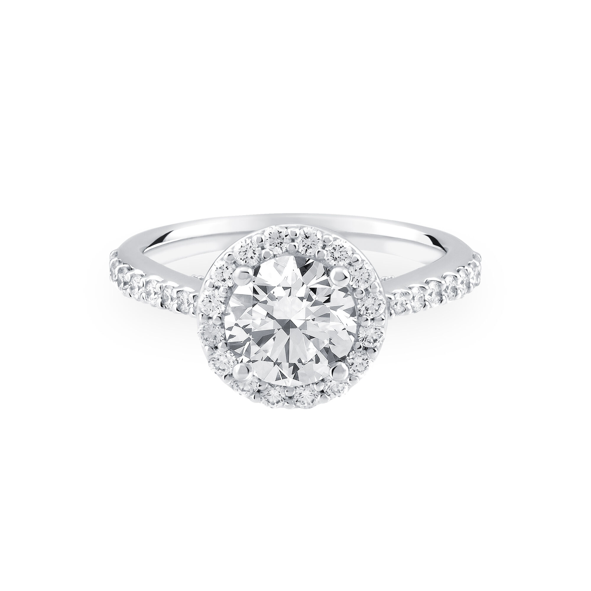 Solitaire diamond best sale with halo