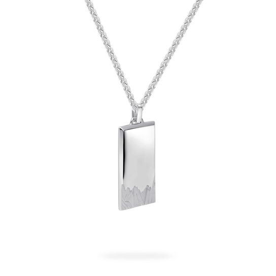 Birks Essentiels Collier plaque militaire montagne pour homme en argent sterling image number 1