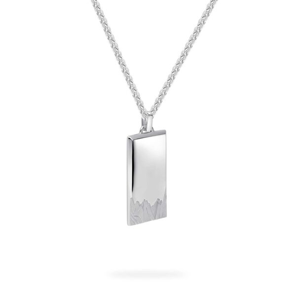 Collier plaque militaire montagne pour homme en argent sterling