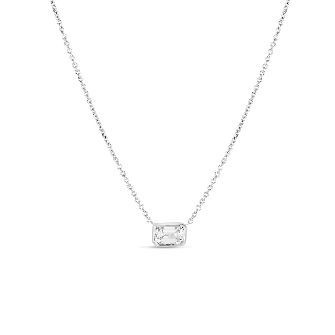 Pendentif coupe émeraude Diamond By The Inch en or blanc et diamant image number 0