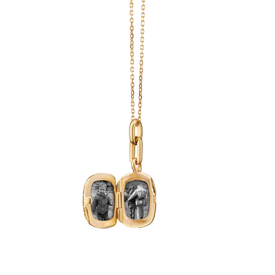 Médaillon Slim Lockets Rae en or jaune avec pavé de diamant image number 2