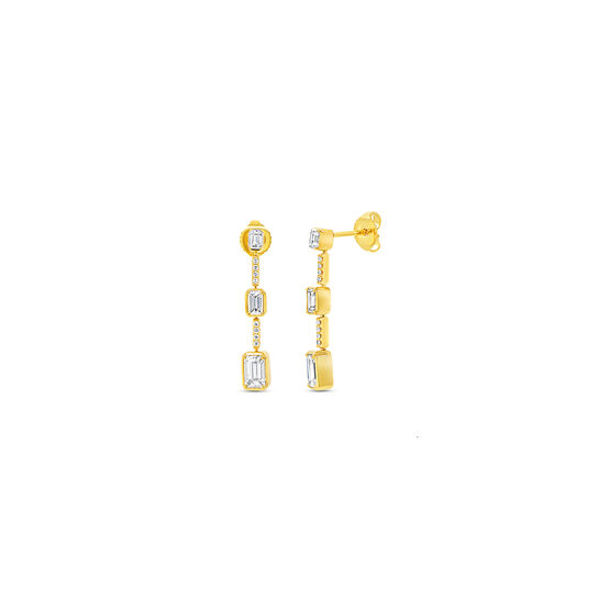 Uneek Alexandria Yellow Gold and Diamond Drop Earrings image number 0
